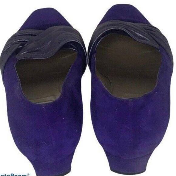 Via Garda Purple Leather Slip-On Loafers Made in Italy Size 7 - Picture 9 of 9